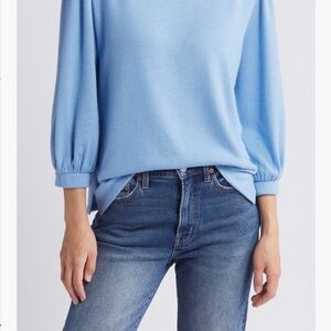 Caslon cozy knit Sky Blue Top